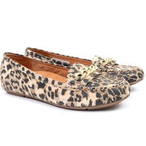 Vionic Mesa Women's Size 11 Leopard Animal Print Comfort Loafers Moccassins
